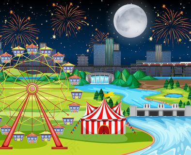 主题夜游乐园节，大月景