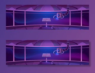 宇宙飞船控制中心示意图