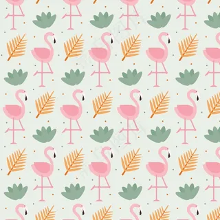 五彩火烈鸟图案