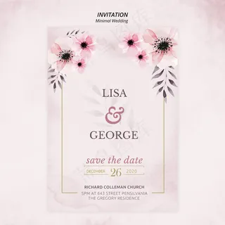 浪漫简约婚礼请柬