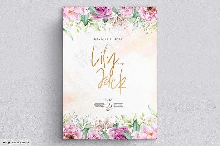 手绘花卉婚礼请柬