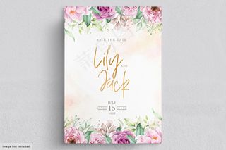手绘花卉婚礼请柬