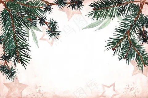 水彩画圣诞背景 水彩画圣诞背景