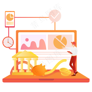 金融商务笔记本矢量图