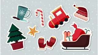 平面设计中的Cristmas元素集合