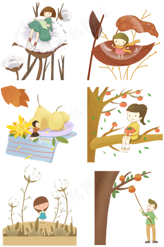 手绘24节气寒露免抠PNG素材