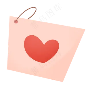 红色可爱七夕情人节明信片爱心