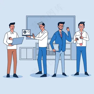 在办公室工作的员工