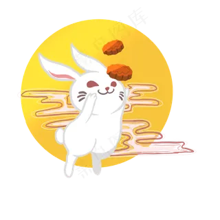 白色可爱中秋玉兔