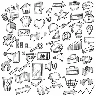 手绘涂鸦办公套装设计