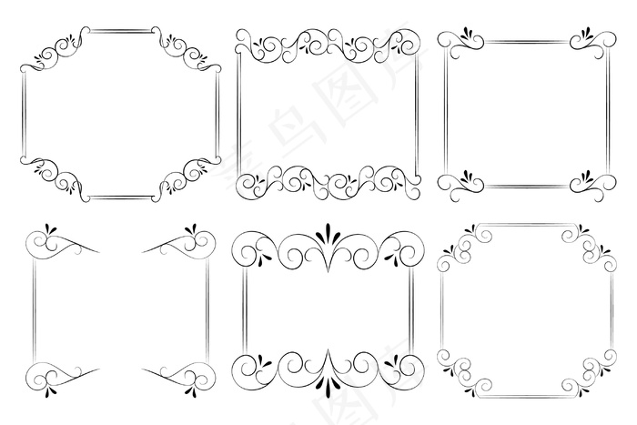 手绘装饰框系列eps,ai矢量模版下载
