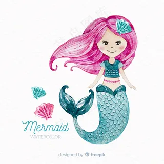 水彩美人鱼背景