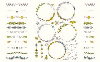 大套装饰手绘元素