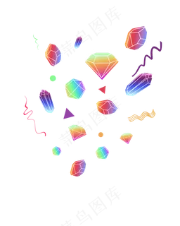 彩色渐变钻石漂浮物