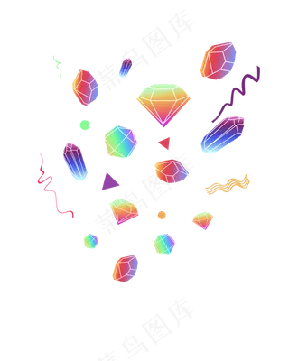 彩色渐变钻石漂浮物