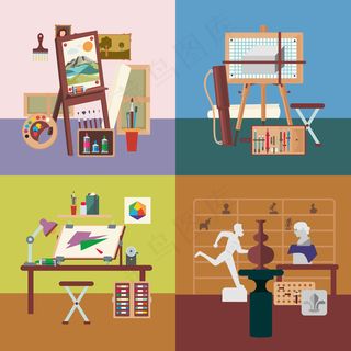 艺术工作室室内广场概念