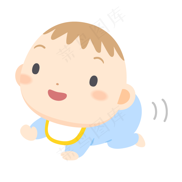 婴儿矢量可爱儿童开心插画