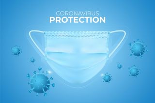 用面罩保护背景冠状病毒