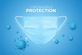 用面罩保护背景冠状病毒