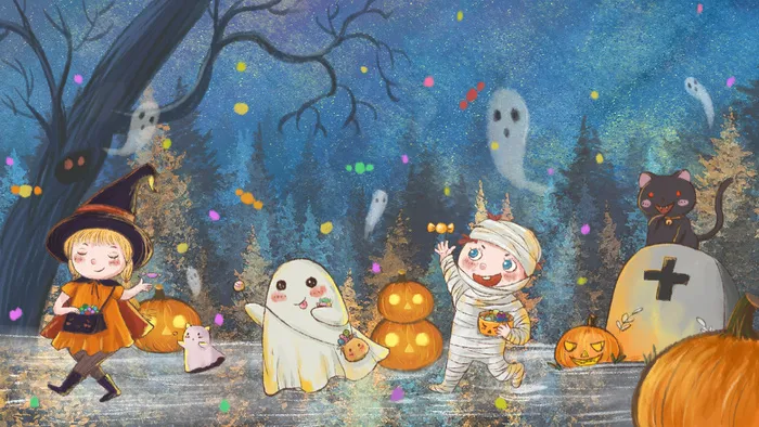 万圣节主题之糖果派对(2880*1620px 300 dpi )psd模版下载