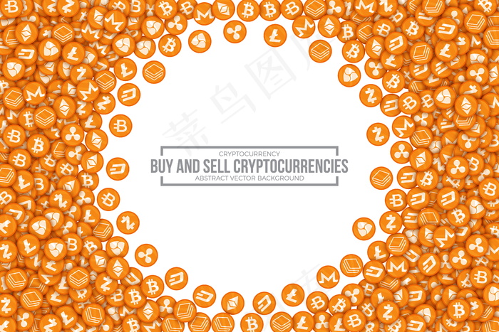 买卖加密货币概念矢量图