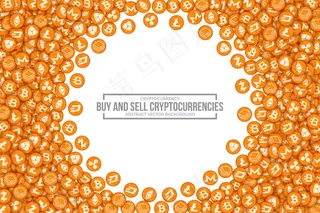 买卖加密货币概念矢量图