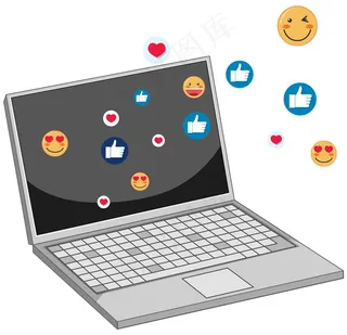 白色背景上独立的社交媒体facebook图标主题笔记本