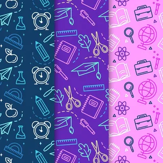 带轮廓配件的返校图案 带轮廓配件的返校图案