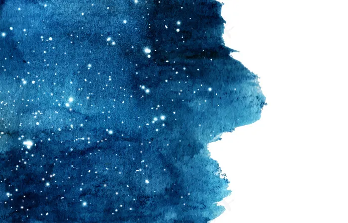 以星星为背景的水彩画夜空。