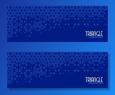 抽象蓝三角线条图案横幅banner设计