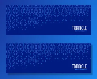 抽象蓝三角线条图案横幅banner设计