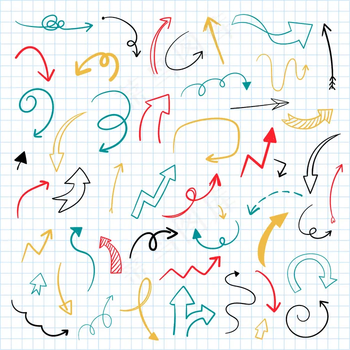手绘箭头插图集eps,ai矢量模版下载