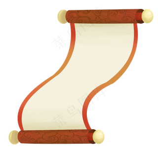 古典卷轴画卷复古风