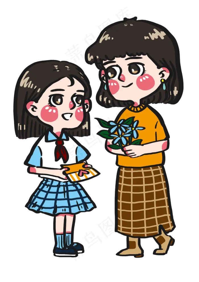 三八妇女节给妈妈送花送贺卡的小(2480X3508(DPI:300))psd模版下载