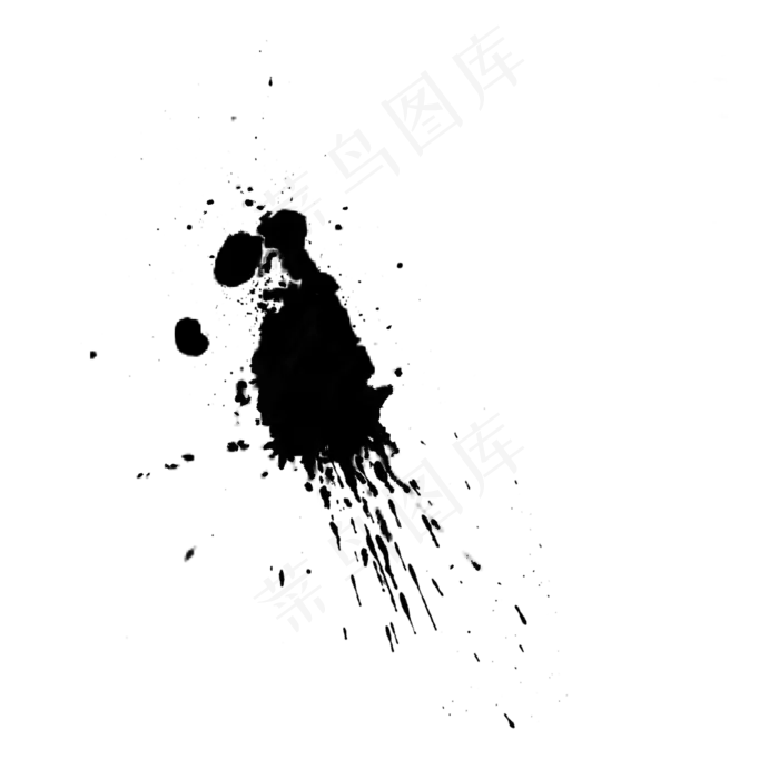 黑色中国风笔触水墨墨迹(2000X2000(DPI:300))psd模版下载