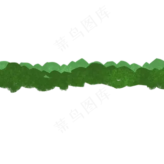 卡通春天绿色灌木丛,免抠元素