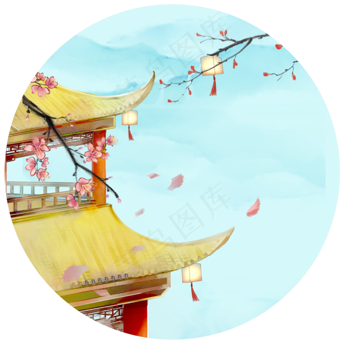 飞檐亭楼古风场景