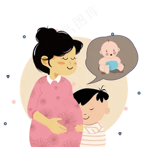 怀孕的妈妈矢量免抠图