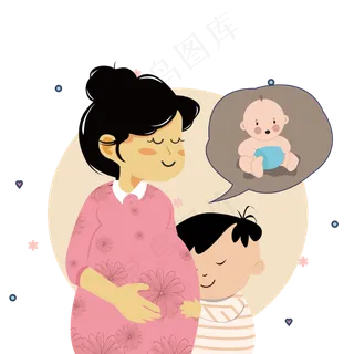 怀孕的妈妈矢量免抠图 怀孕的妈妈矢量免抠图