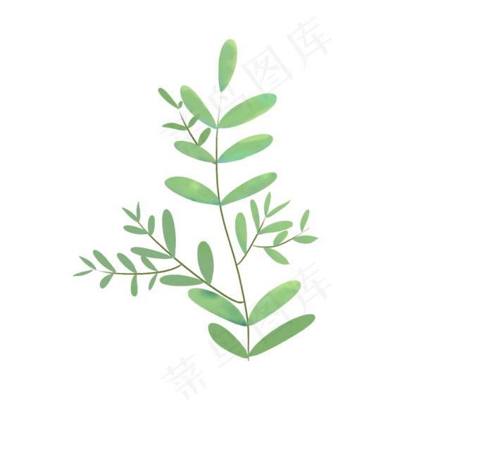小清新绿色植物免扣素材