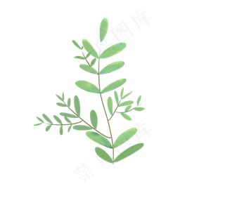 小清新绿色植物免扣素材