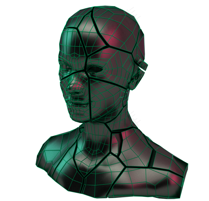 3D立体科技风蒸汽波人像,免抠元素