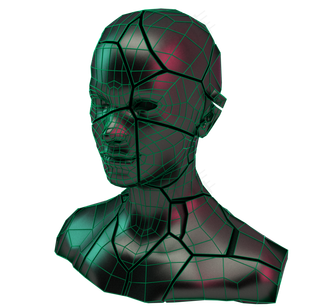 3D立体科技风蒸汽波人像,免抠元素