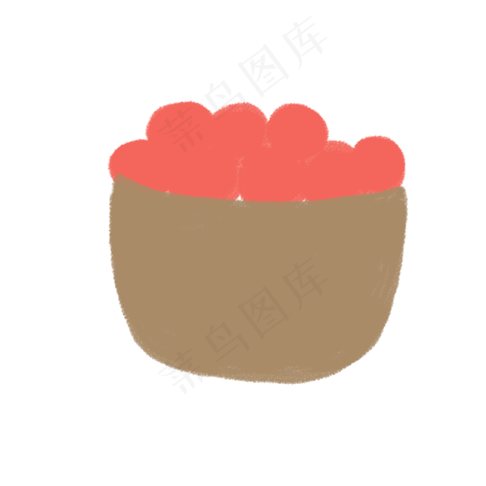 一个筐子里装着红色的水果免抠图