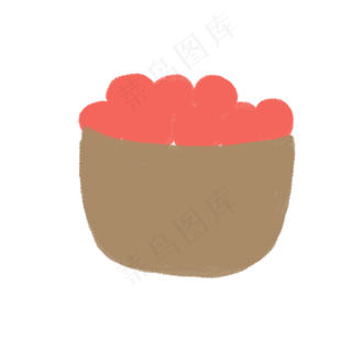 一个筐子里装着红色的水果免抠图