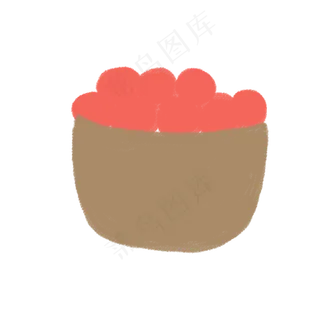 一个筐子里装着红色的水果免抠图