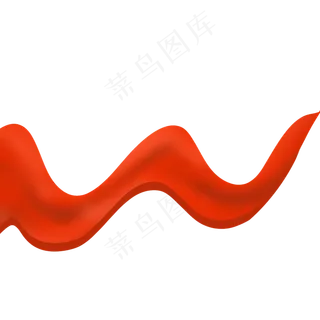 渐变窄的红色飘带