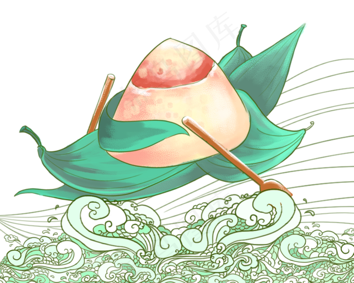 端午节创意祥云三角粽(1000X800(DPI:300))psd模版下载