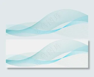 矢量手绘蓝色线条,免抠元素