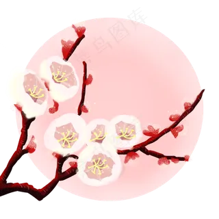 白色花朵褐色花枝